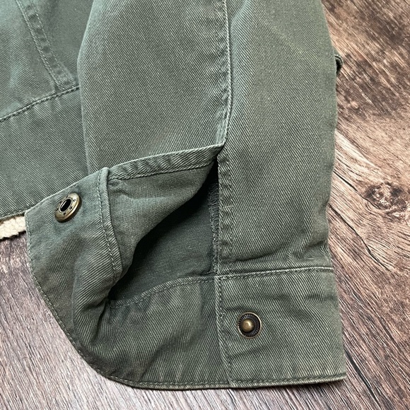 Sound & Matter Military Cropped Olive Green Cotton Crochet Jacket, Size Medium - Picture 16 of 16